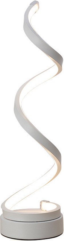 Elegante tafellamp - LED verlichting -dimbaar en oplaadbaar- spiraalvormig design voor elk interieur - wit