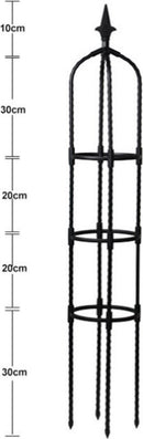 Zwarte Klimplantenrek Obelisk - Stijlvol en Duurzaam - Hoogte 110cm - Ondersteuning voor Prachtige Planten
