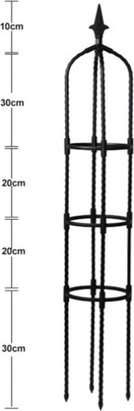 Zwarte Klimplantenrek Obelisk - Stijlvol en Duurzaam - Hoogte 110cm - Ondersteuning voor Prachtige Planten
