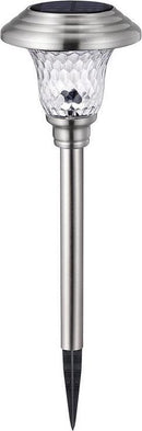 Xtraworks - 4 Stuks LED lamp op zonne Solar gazonlamp - RVS - Waterdichte Tuinverlichting Voor Buiten - Zilver- koel wit licht