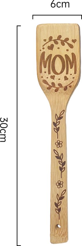 5-Delige Premium Bamboe kookgerei Set – Krasvrij & Hittebestendig- Ideale Cadeau voor Kookliefhebbende Moeders