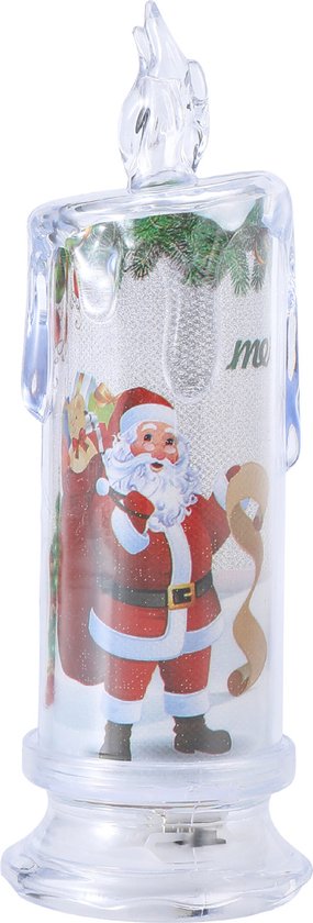 6-delige kerstdecoratie LED-kaarsenset - Sneeuwman & Kerstman motieven- Kerstcadeau - 6,5*18,5cm