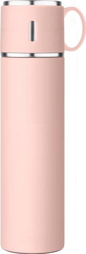 TDR - Thermosfles - RVS - grote capaciteit - 580 ml - Roze