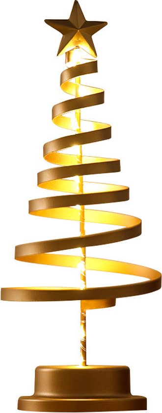 Elegante LED Kerstboomlamp op Batterij - Sfeervolle Decoratie voor de Feestdagen-warm wit licht-33cm hoog