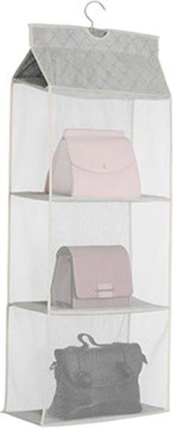TDR - Hangende Garderobe - Opbergruimte - 3 Lagen - Kleding Kast Organizer - beige
