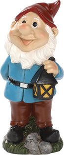 Tuinkabouterbeeld met Lantaarn - Tuindecoratie 9x8x20cm