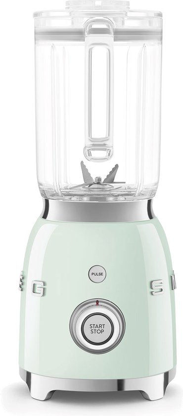 SMEG BLF03PGEU Blender - Smoothie Blender - 800W - 1,5L Tritan™ Kan - 4 Snelheden - Ice Crush & Smoothie Functie - '50s Style - Watergroen