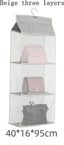 TDR - Hangende Garderobe - Opbergruimte - 3 Lagen - Kleding Kast Organizer - beige