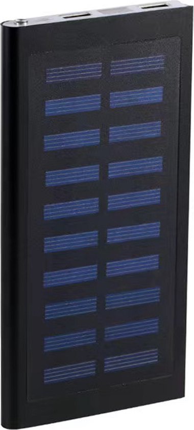 Solar Powerbank Noble Black 20000mAh - Draagbare oplader met zonne-energie en dubbele USB