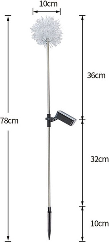 2x Solar tuinlamp Paardenbloem Prikspot Warm Wit sfeerlicht
