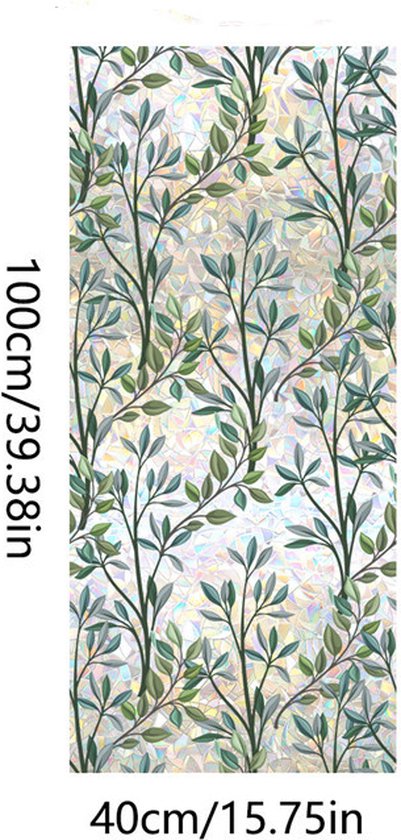 Milieuvriendelijke PVC Glasfolie - Kleurrijk Bladpatroon 40x