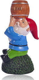 Vrolijke Tuinkabouter met Wijnvat - Weerbestendig Tuinbeeld