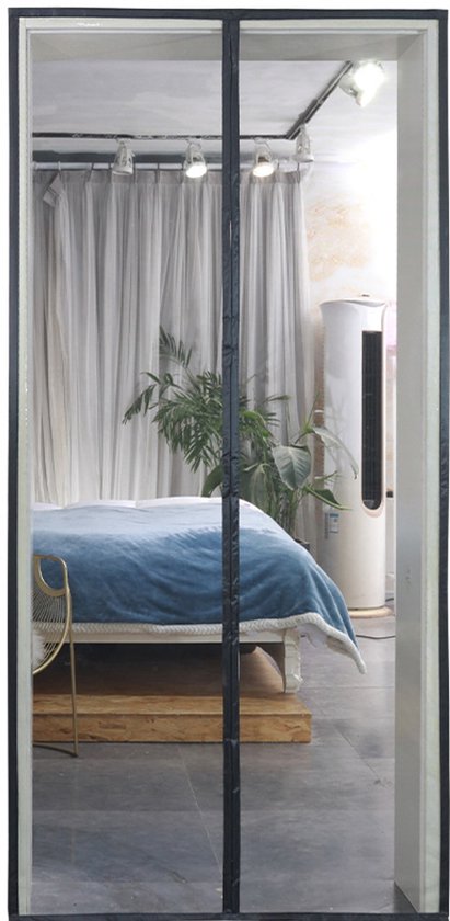 Magnetisch Anti-muggenhor Zomer Serie - Deurhor - Breed Klittenband - Duurzaam Glasvezel - Rookbestendig-100x210cm- Zwart