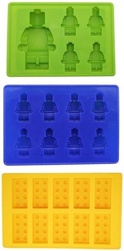 Brick robot siliconen ijsbakvormset - 3 delig