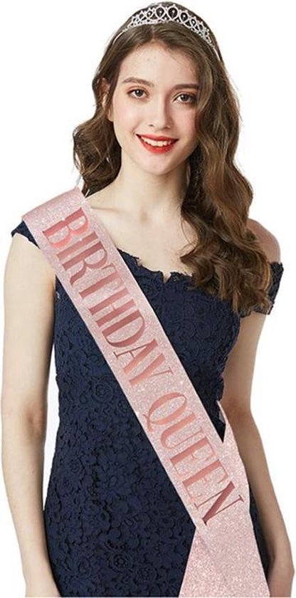 TDR - Verjaardag Sjerp en Tiara - Met text "Birthday Queen" - Roségoud