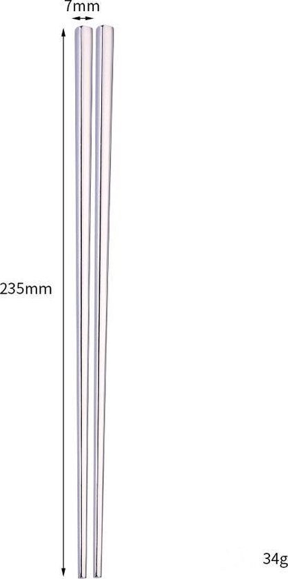 5 Paar Roestvrijstalen Vierkante Chinese Eetstokjes