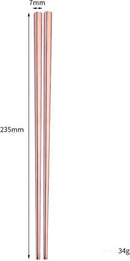 Roestvrijstalen Chinese eetstokjes - 5 paar - Roze