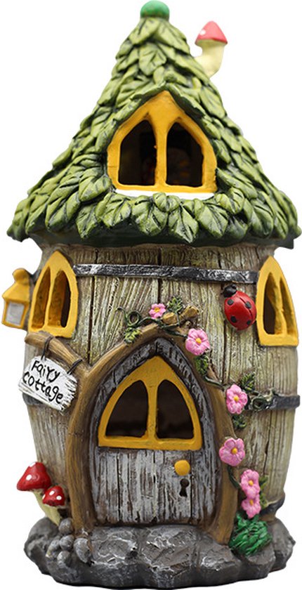 Zonne-energie lamp - Harsmateriaal - Bloemenhuisje - Krachtige LED-verlichting Waterbestendig IP55