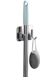 Unikorf 2 stuks RVS Bezem-/Mophouder - Zelfklevend