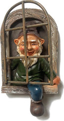 Charmante tuinkabouter met witte baard - 14,5x15x8cm