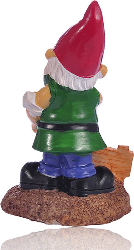 Tuinkabouter met een verboden-rooksymbool- Charmante tuindecoratie-8.5x7.2x14CM