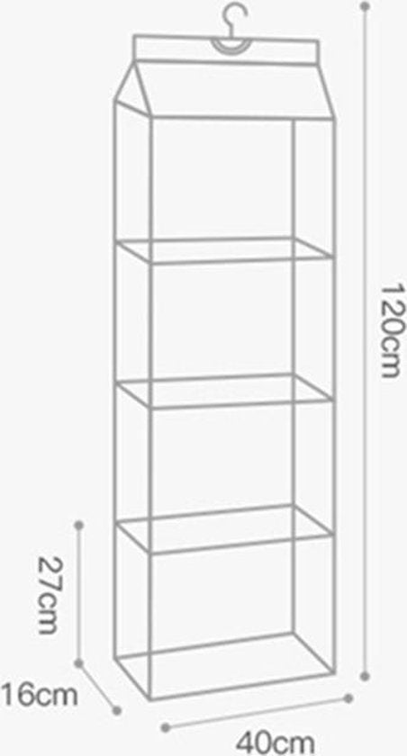 TDR - Hangende Garderobe Organizer - Opbergruimte - 4 Lagen  - beige