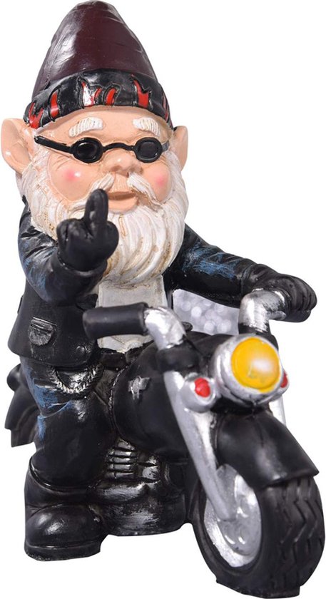 Tuinkabouter motorfiets dwerg - waterdicht tuindecoratie - grappige motorcadeaus - balkondecoratie