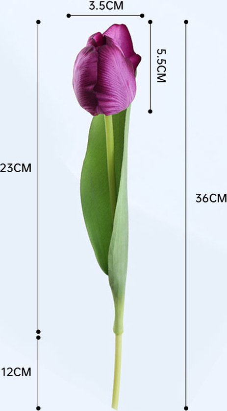 10 stuks Prachtige kunst tulp-Realistische Uitstraling - Duurzaam en Onderhoudsvriendelijk-paars