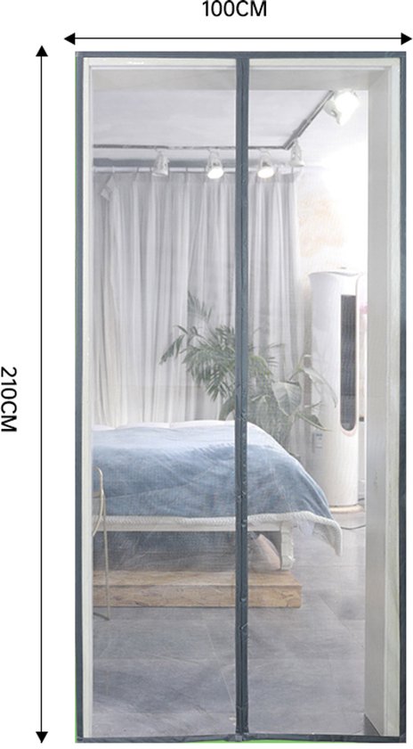 Magnetisch deurhor 100x210 cm - Glasvezel, Klittenband, Zwar