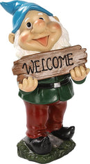 Magisch Welkomstbord met Kabouterbeeldje - Tuindecoratie 10x