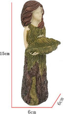 standaard tuinbeeld Bos Meisje- vogelvoeder-tuindecoratie