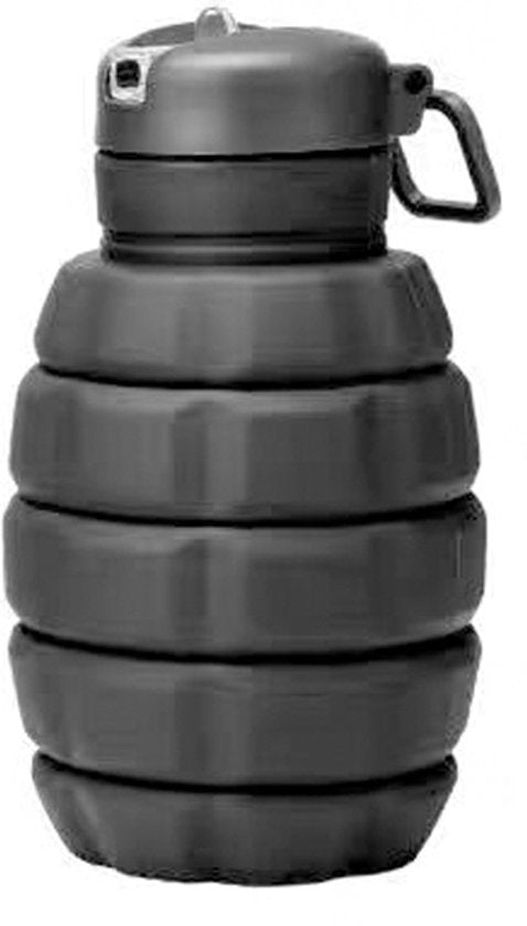 Siliconen opvouwbare waterfles beker zwart 500ml-1000ml