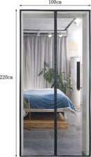 Magnetisch Anti-muggenhor Zomer Serie - Deurhor - Breed Klittenband - Duurzaam Glasvezel - Rookbestendig-100x220cm- Zwart