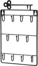 Stijlvolle Metalen Sleutelrek met 11 Haken-Wandorganizer-Ruimtebesparend - Duurzaam 25.5x16cm zwart