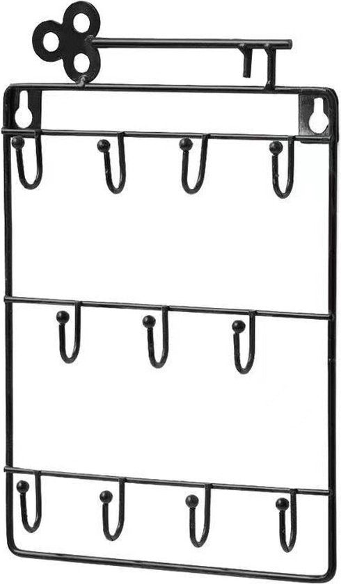 Stijlvolle Metalen Sleutelrek met 11 Haken-Wandorganizer-Rui