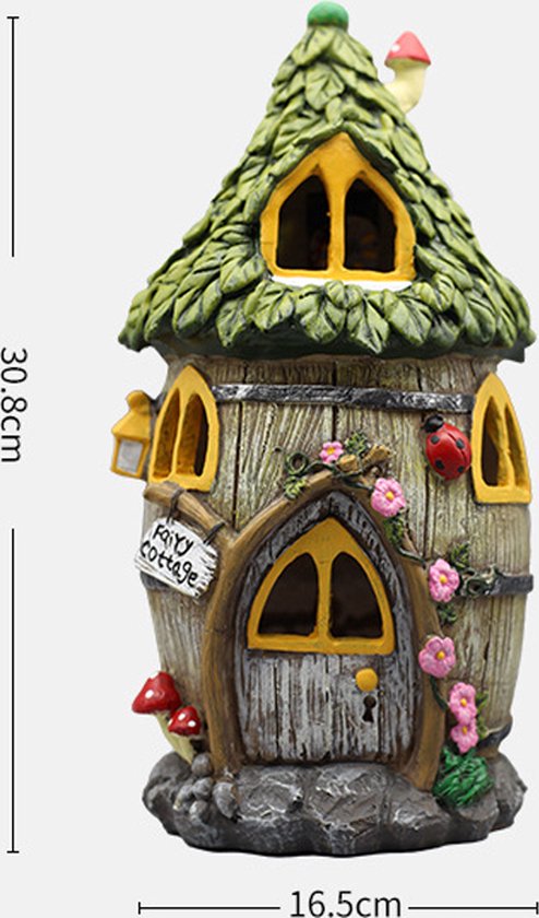 Zonne-energie lamp - Harsmateriaal - Bloemenhuisje - Krachtige LED-verlichting Waterbestendig IP55