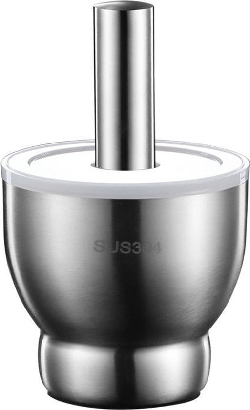 Roestvrij Vijzel met Stamper - Kruidenvermaler 12.6x12x8.8CM