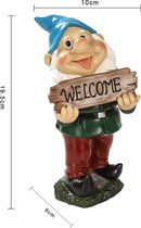 Magisch Welkomstbord met Kabouterbeeldje - Tuindecoratie 10x