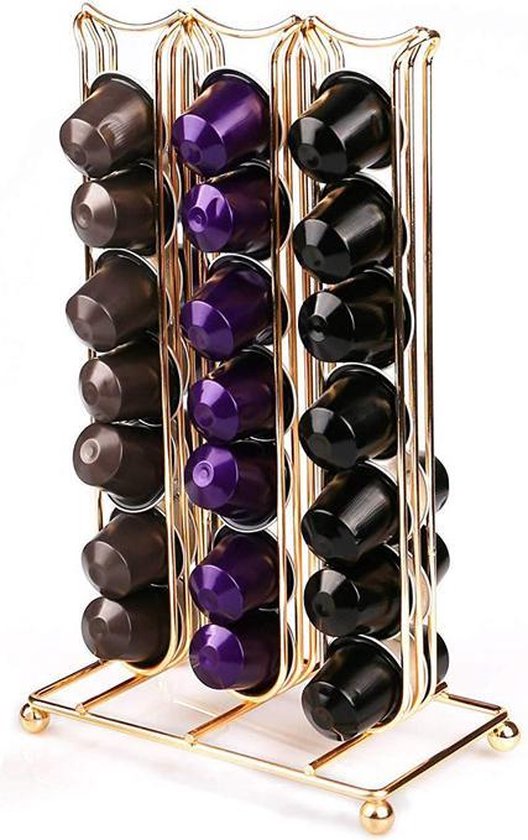 Koffiecapsulehouder -  Geschikt voor Nespresso en compatible Capsules - max 42 capsules - goud