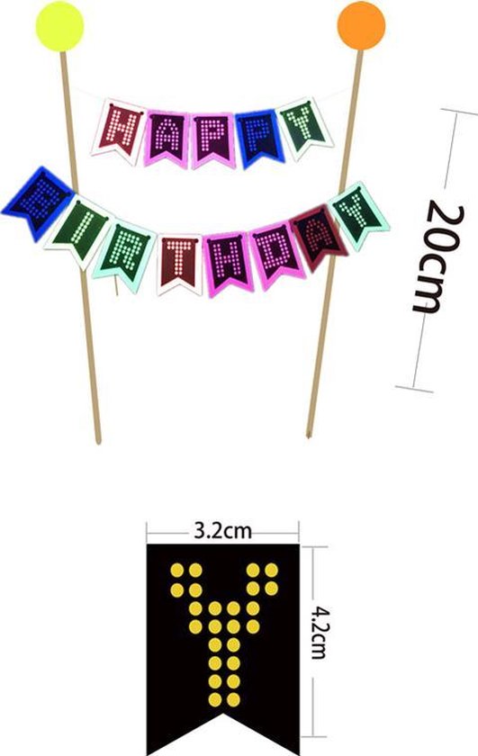 56delige-Fluorescerende  Letters  Verjaardagsballon Set
