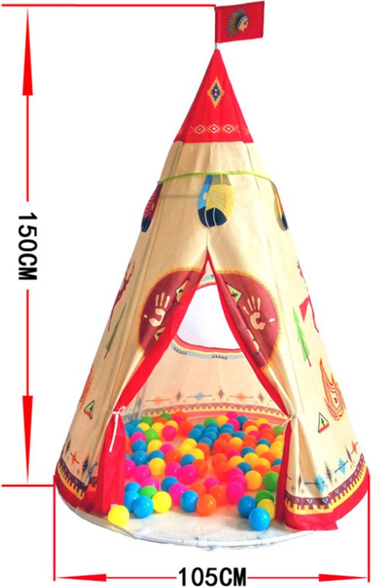 TDR-Opvouwbare Speeltent - Kids Tipi Tent-Idianen Wigwam tipi tent  160CM