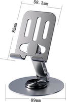 2 stuks Premium Metalen Telefoon- en Tablethouder - 360° Draaibaar & 180° Verstelbaar-Ideaal voor Kantoor en Thuis-grijs