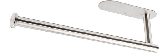 Ronde roestvrijstalen keukenpapierhouder - zilver