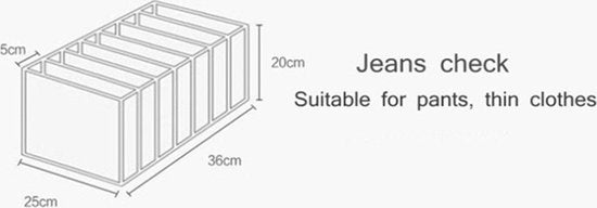 3 stuks Opbergdozen-lade-organizer voor jeans en broeken - grijs -groot maat 36*25*20 met gratis reiskussen