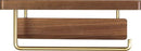 Luxe Zelfklevende Toiletrolhouder met telefoonplankje- Hout & Messing - Geen Boren Nodig-28x10x10cm-donkerbruin
