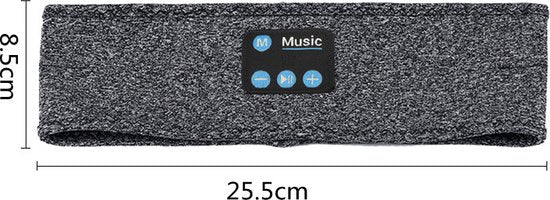 Merkloos Bluetooth 2-in-1 Hoofdband & Slaapmasker Grijs