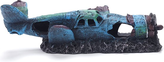 Aquarium decoratie - Gevechtsvliegtuigen - Realistische hars ornamenten voor vistank landschapsarchitectuur - Duurzaam en stabiel - Ideaal voor zoet- en zoutwateraquaria 22*9.5*8CM