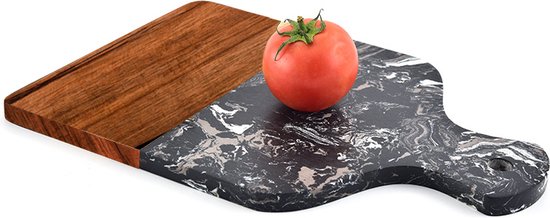 Luxe Marmeren Snij- & Serveerplank 33x21.6cm - Zwart