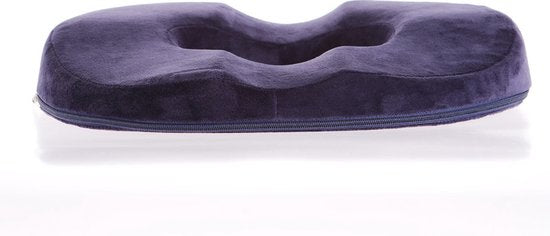 ComfortPlus Orthopedisch Donutkussen van Traagschuim - Veelzijdig Gebruik voor Stoel, Rolstoel & Auto - Wasbare Hoes & Anti-Slip - Marineblauw