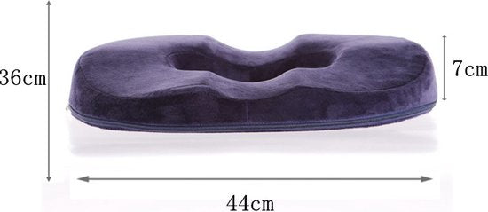 ComfortPlus Orthopedisch Donutkussen van Traagschuim - Veelzijdig Gebruik voor Stoel, Rolstoel & Auto - Wasbare Hoes & Anti-Slip - Marineblauw
